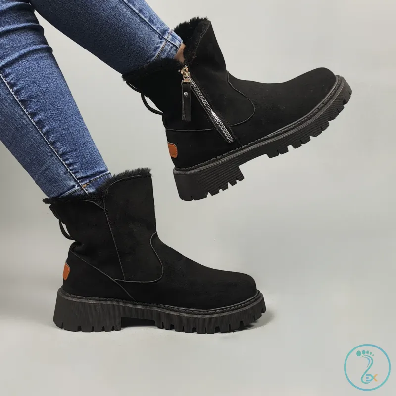 نیم بوت خزدار مشکی