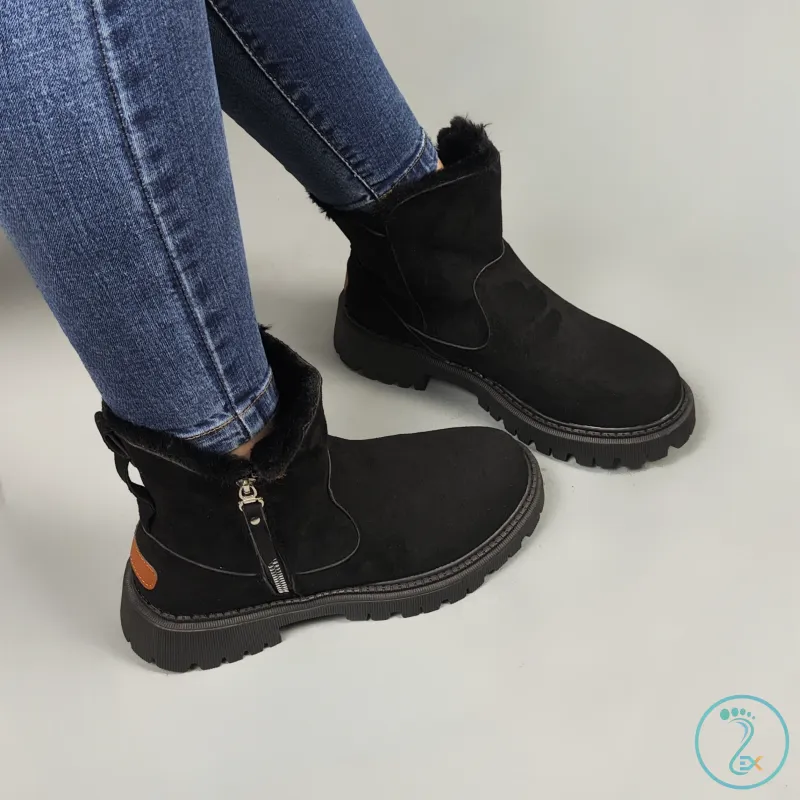 نیم بوت خزدار مشکی