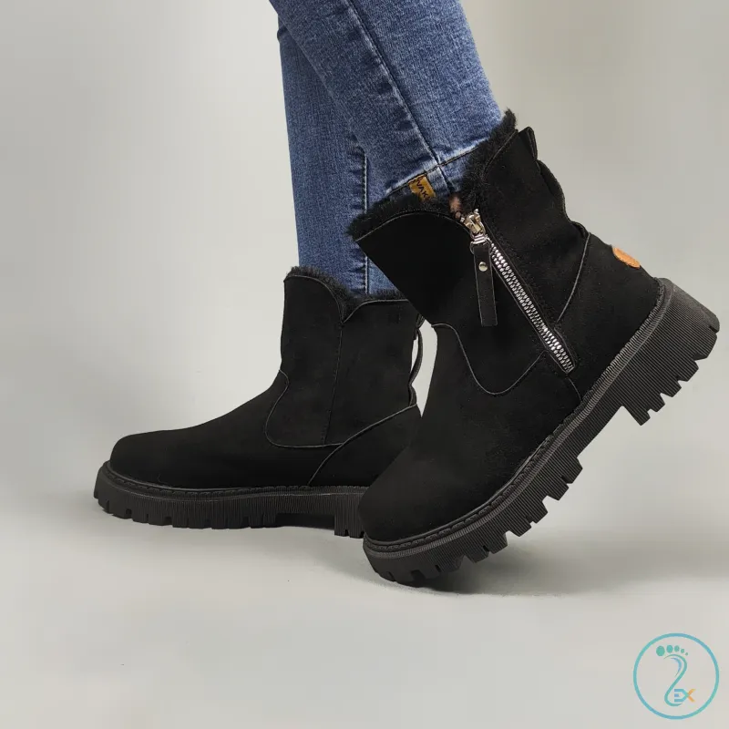 نیم بوت خزدار مشکی