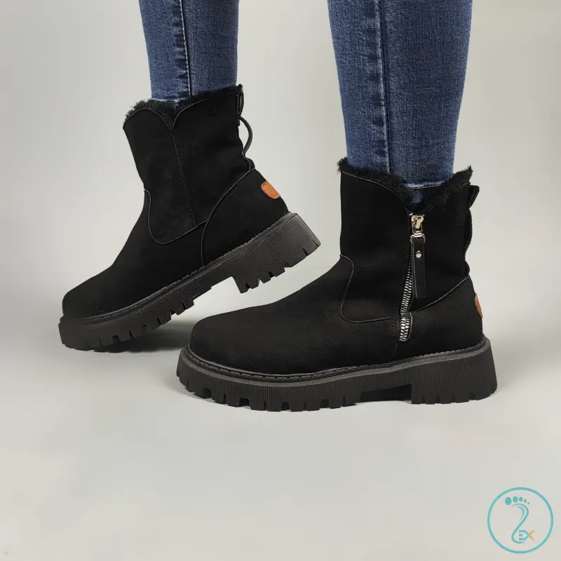 نیم بوت خزدار مشکی