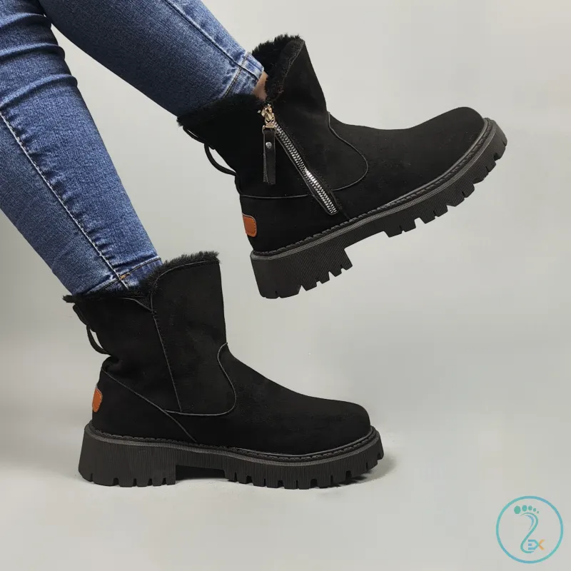 نیم بوت خزدار مشکی