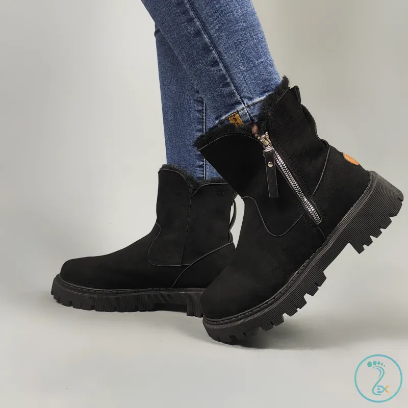 نیم بوت خزدار مشکی