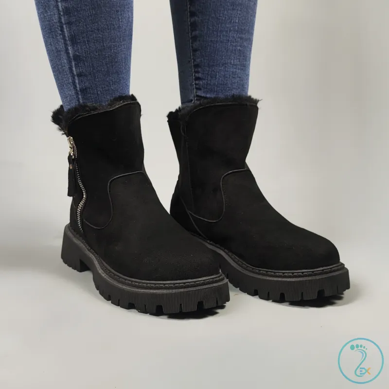 نیم بوت خزدار مشکی