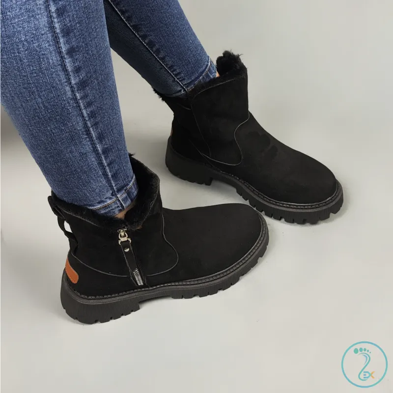 نیم بوت خزدار مشکی